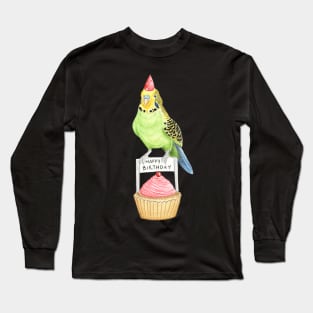 Birthday Budgie Long Sleeve T-Shirt